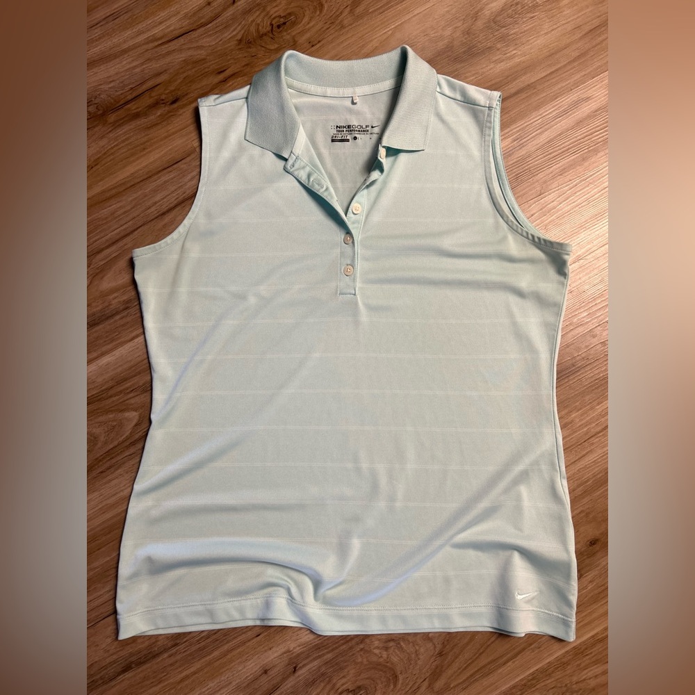 Nike Golf Tour Performance Dri-FIT Sleeveless Polo Shirt mint green